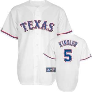 Ian Kinsler Jersey: Adult Majestic Home White Replica #5 Texas Rangers 