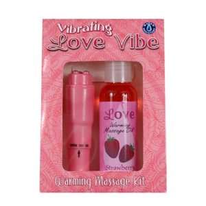  Vibrating love vibe warming massage kit   strawberry 2 oz 