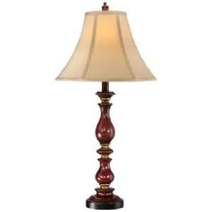    Antique Red and Gold Candlestick Table Lamp: Home Improvement