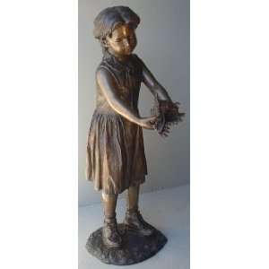 Girl with Seashells Bronze Statue
