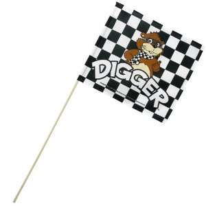  NASCAR Black White Checkered Digger Fan Flag: Sports 