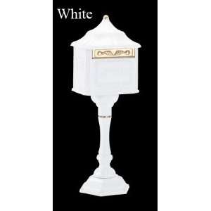  Amco Colonial Pedestal Locking Mailbox   White