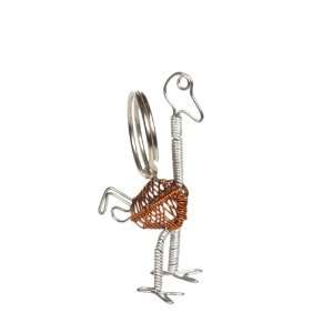  Metal Wire and Beads Keychain Ostrich Walk on the Wild 