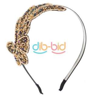   Fashion Cute Trendy Bling Angel Beads Wing Headband Hair Band Gift