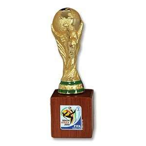   World Cup Replica 3D Trophy on Wooden Podium   70mm