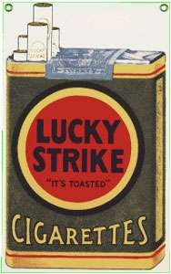 LUCKY STRIKE ITS TOASTED CIGARETTS METAL SIGN  