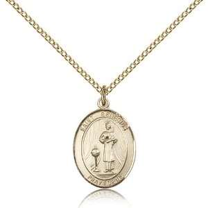 Gold Filled St. Saint Genesius of Rome Medal Pendant 3/4 x 1/2 Inches 