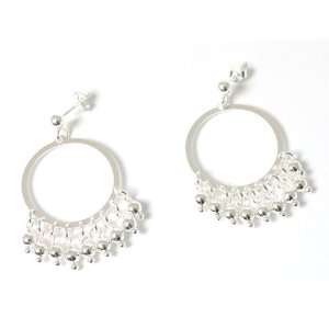 925 Silver Round Hoop Hanging Balls Drop Earrings Jewelry
