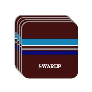Personal Name Gift   SWARUP Set of 4 Mini Mousepad Coasters (blue 