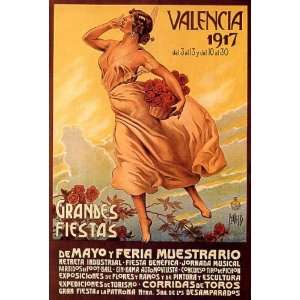 1917 VALENCIA FLOWERS GIRL EUROPE TRAVEL TOURISM SPAIN SMALL VINTAGE 