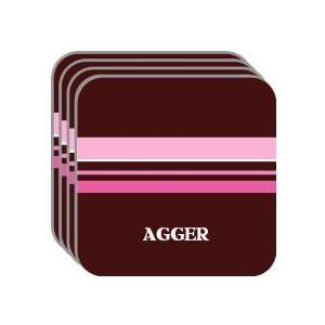 Personal Name Gift   AGGER Set of 4 Mini Mousepad Coasters (pink 