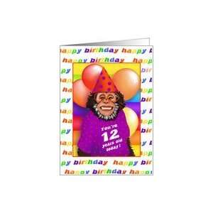  12 Years Old Birthday Cards Humorous Monkey Card: Toys 