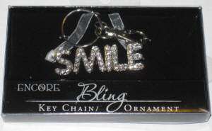 Bling Word Keychain SMILE Key Chain NIB  
