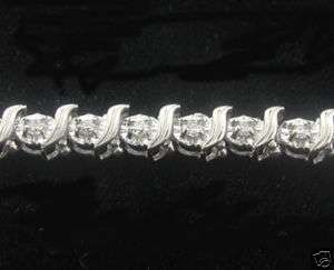 ESTATE 14k White Gold Vintage Diamond Tennis Bracelet  