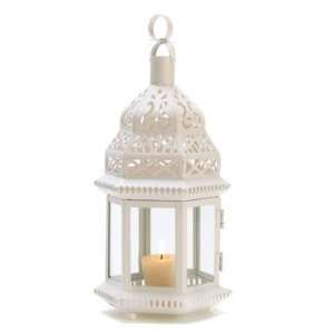    White Moroccan Style Candle Lantern (SD1064 NE)*: Home & Kitchen