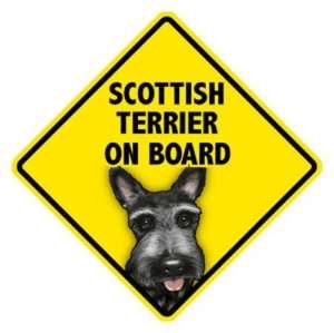 Scottish Terrier on Board   5x5 Car Window Sign New  