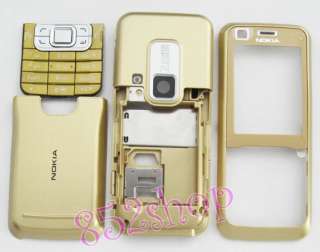 Gold Full Housing Fascias Cover+Keypad for Nokia 6120  