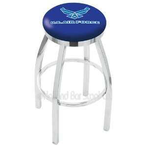 Air Force Falcons Logo Chrome Swivel Bar Stool Base with Flat Accent 