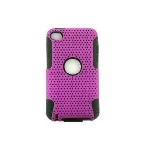IPOD TOUCH 4 HYBRID DUAL LAYERS COVER CASE PERFECT FIT  PURPLE & BLACK