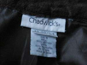 CHADWICKS BROWN SUEDED LEATHER PANTS IN SIZE 8  