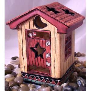  Porcelain Western Outhouse Candle Holder: Home & Kitchen