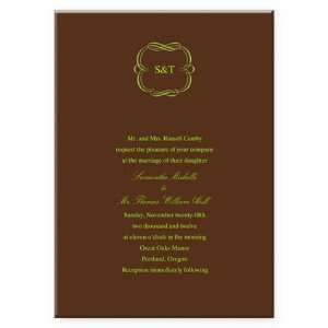  Chocolate Lime Monogram Wedding Invitations: Health 