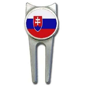 Slovakia flag golf divot tool