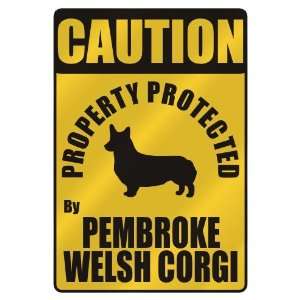   PROTECTED BY PEMBROKE WELSH CORGI  PARKING SIGN DOG