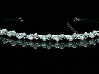 Bridal Wedding Crystal Pearl Headband Tiara 7538  