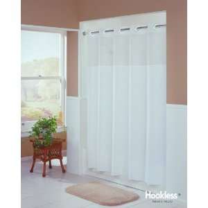    Mystery FABRIC Shower Curtain HOOKLESS   White: Home & Kitchen