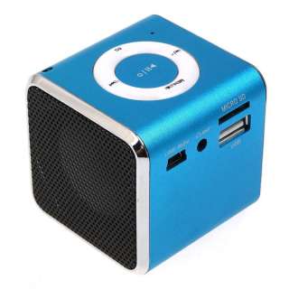   Speaker MP3 Player Amplifier Micro SD TF Card USB Disk FM Radio Blue