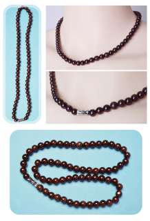 New Fine Jewelry Natural Garnet Bead Necklace Red #7931  