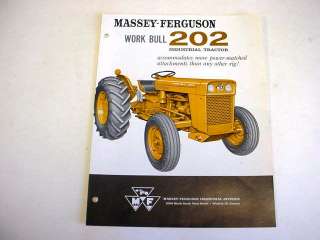 Massey Ferguson Work Bull 202 Industrial Tractor Brochure 1960 4 Page 