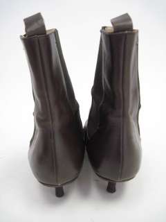 MICHAEL KORS Brown Leather Kitten Heel Ankle Boot Sz 7  