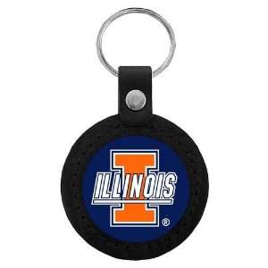   Fighting Illini NCAA Classic Logo Leather Key Tag: Sports & Outdoors