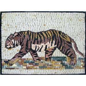  17x24 Tiger Marble Mosaic Stone Art Tile Wall Decor: Home 