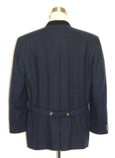 BLUE Winter WOOL Men Tweed AUSTRIA Suit JACKET 50 46 L  