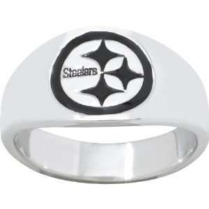   Steelers Mens Sterling Silver Cigar Ring 11