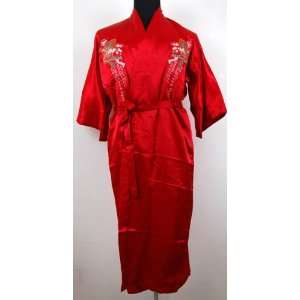  Xanadu Kimono Robe Sleepwear Gown Red One Size