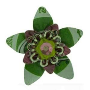  Green and Pink Bottle Cap Flower Pendant Kit Arts, Crafts 