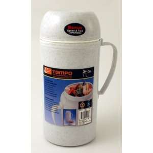  Thermos 34 OZ PLASTIC FOAM/GLASS INSULATED FOOD BOTTLE 