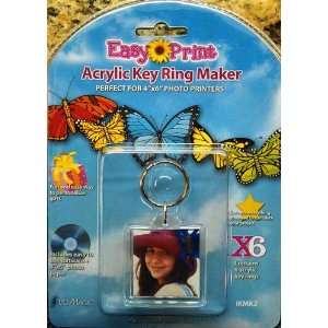   Acrylic Photo Key Ring Maker W/ 6 Key Rings & Software: Camera & Photo