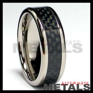Titanium Rings Carbon Fiber inlay jewelry 8,9,10,11,12  