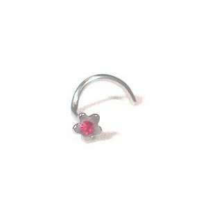  The Stainless Steel Jewellery Shop   Nose Stud with Red 