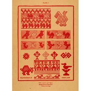   Designs Guatemala Indian Weaving Pattern Art   Original Lithograph