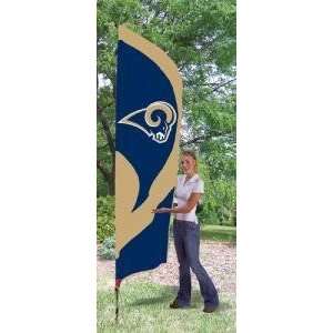 St Louis Rams Applique Embroidered House Yard Tall Team Flag W/Pole