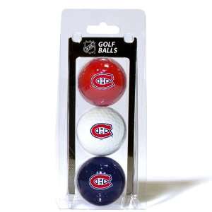  Montreal Canadiens NHL Team Logo 3 Golf Ball Pack: Sports 