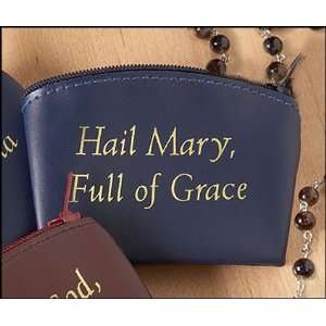 Hail Mary Full Of Grace Girls Rosary Case Religious Zipper Devotional 
