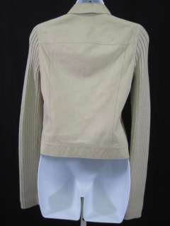 you are bidding on a theory beige suede button front blazer jacket in 