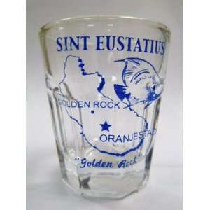   Eustatius Caribbean Vintage Map Outline Shot Glass